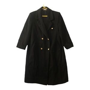 - Women’s Black Size 13/14 & 100 Wool Full Length Coat Mid Length